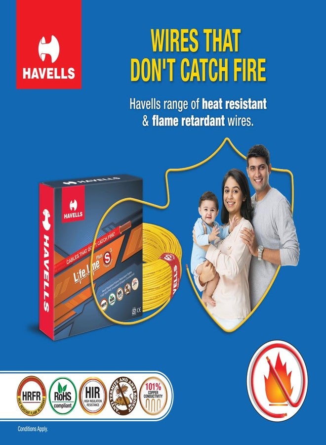 هافلز كابل Havells Life Line Plus S3 PVC HRFR بمساحة 1.5 مم مربع (أحمر) (WHFFDNRL11X5) - Image 3